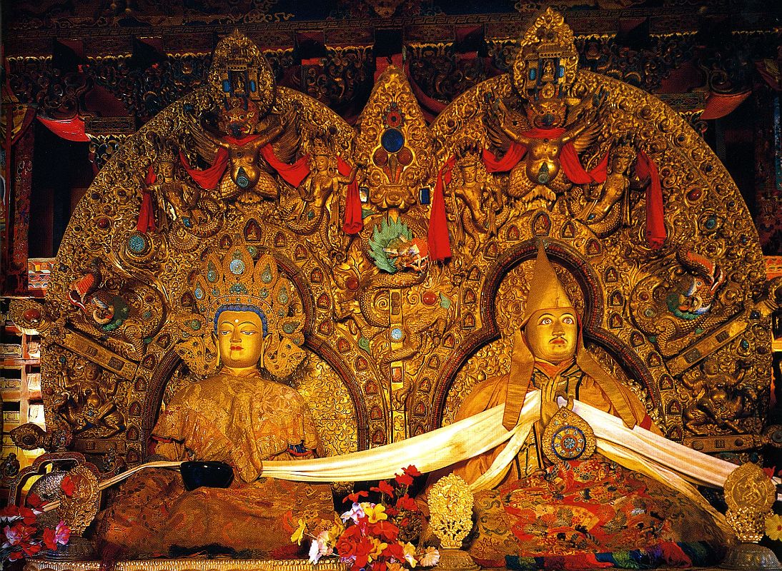Tibet Lhasa 04 05 Potala Dalai Lama 5 and Shakyamuni